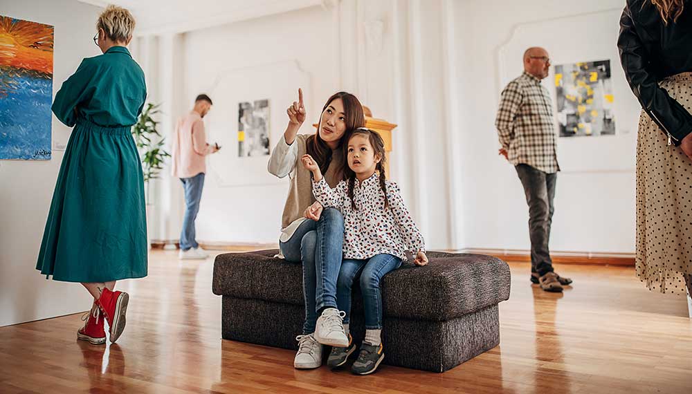 Woman and child at Art Gallery
